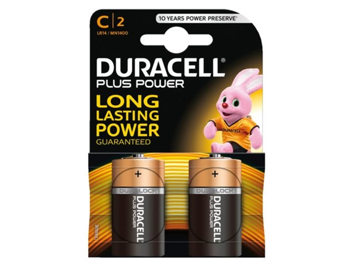 Duracell - Batterie plus 100% Extra Life MN1400 LR14 C BP2