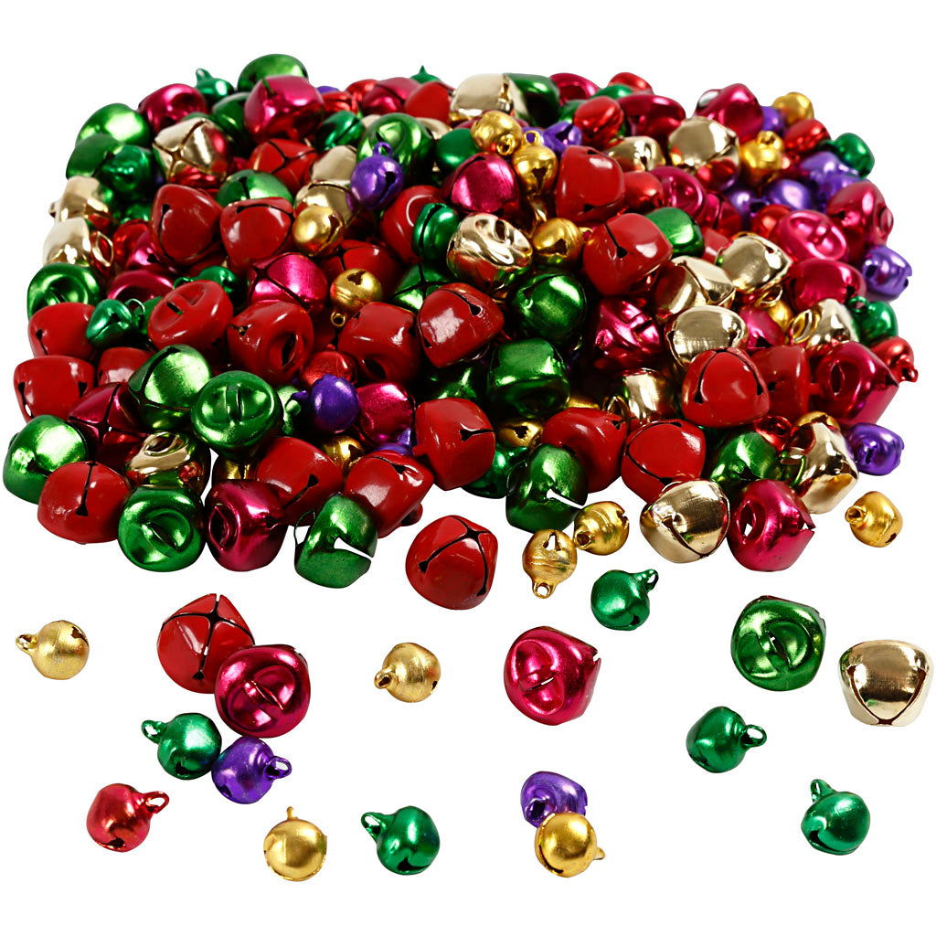 Creativ company belletjes, d 10+14 mm, metallic kleuren, 320 div 1 doos