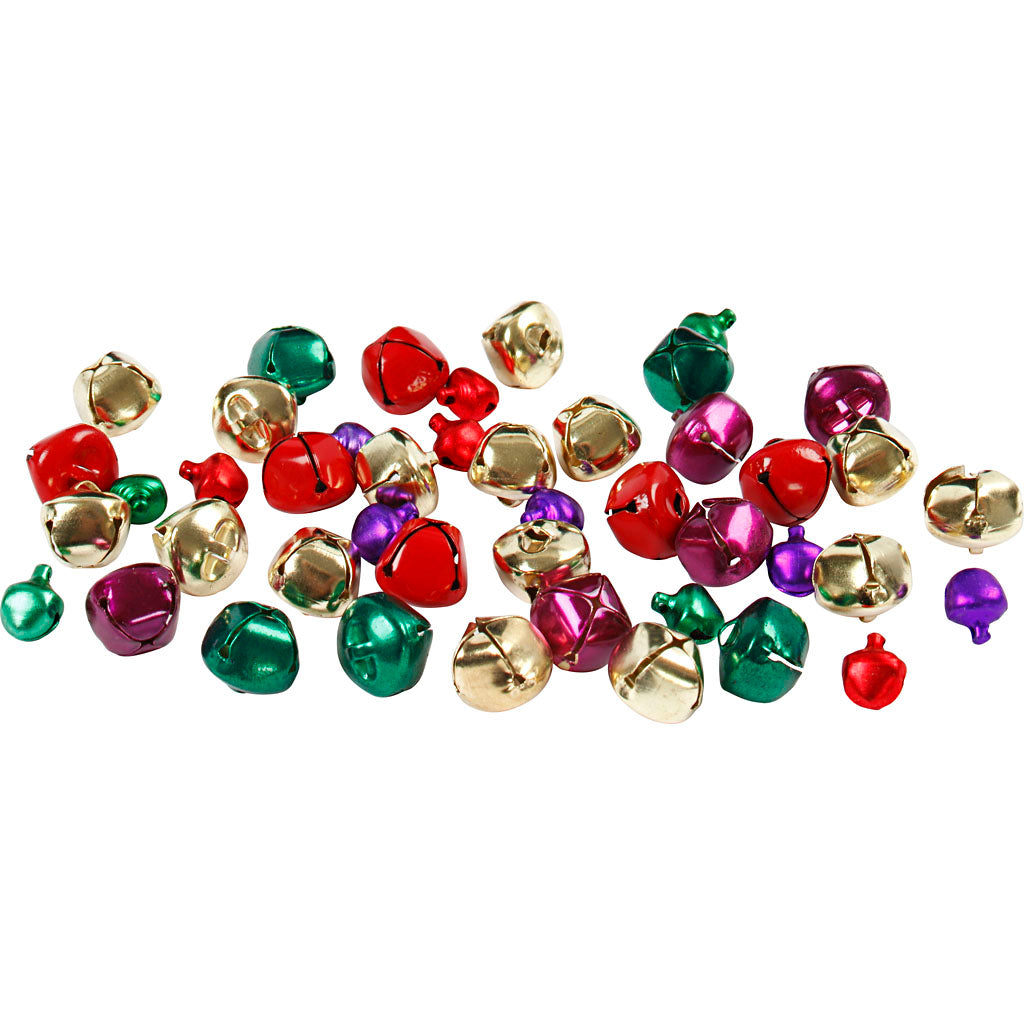 Creativ company bells, d 10+14 mm, metallic colors, 24 div 1 box