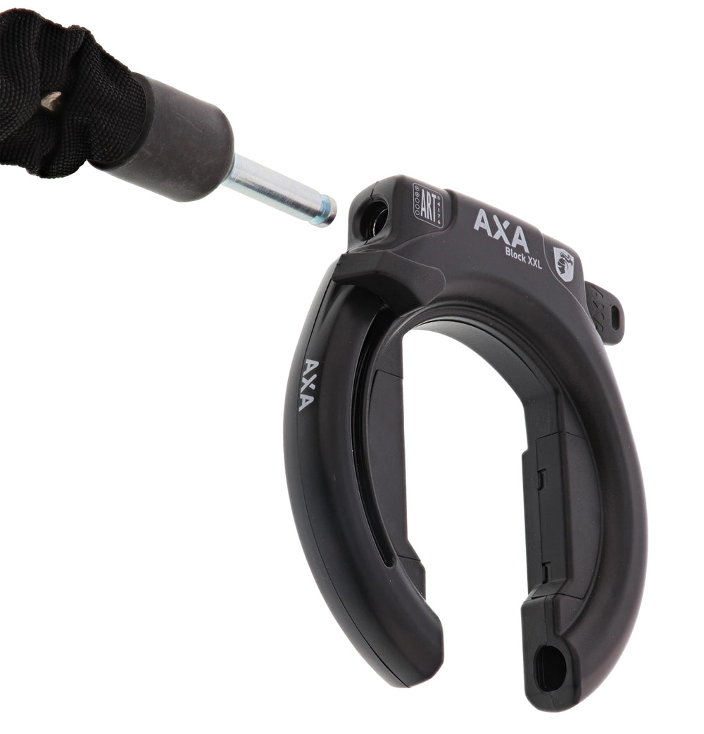 Axa XXL Black Ring Lock + Saddle Bag + Ulc100 halskæde