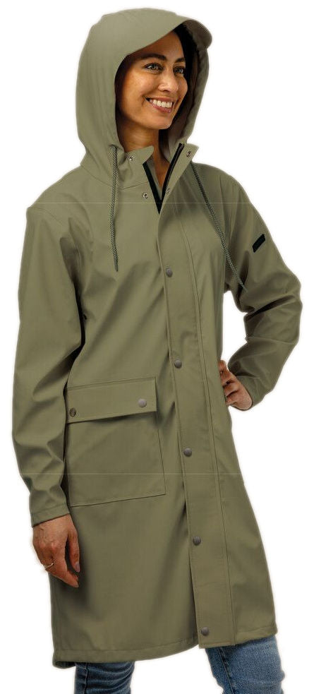 Mirage Regenmantel Niederschlag Trenchcoat - Größe XL - Hergestellt aus Polyester weicher Berührung - Olivengrün