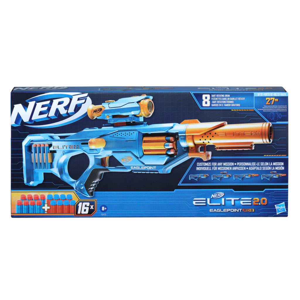 Blaster Nerf elite 2.0 eaglepoint rd8 + 16 šipek