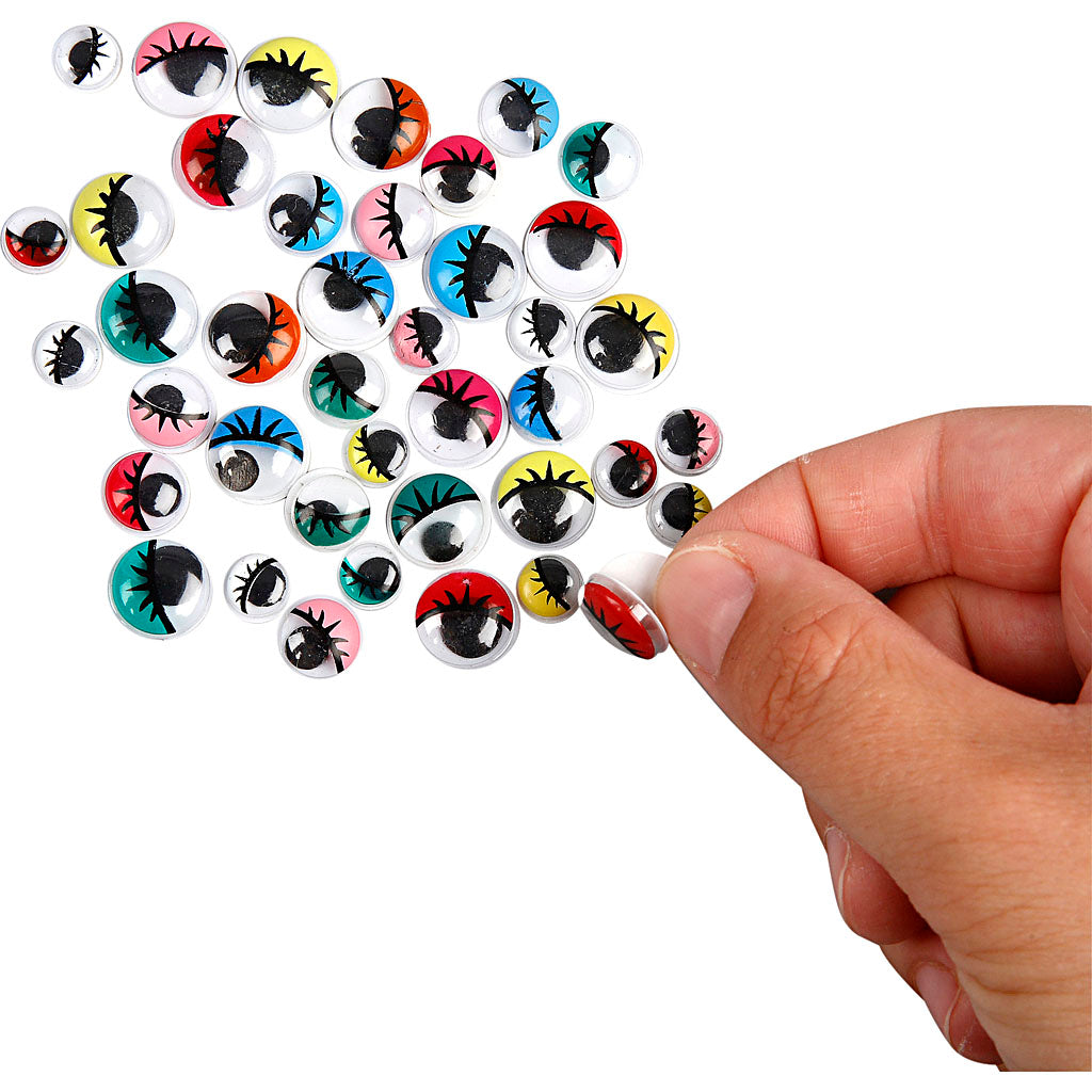 Creativ company wiggle eyes, self-adhesive, d 8-12 mm, 30 div 1 box