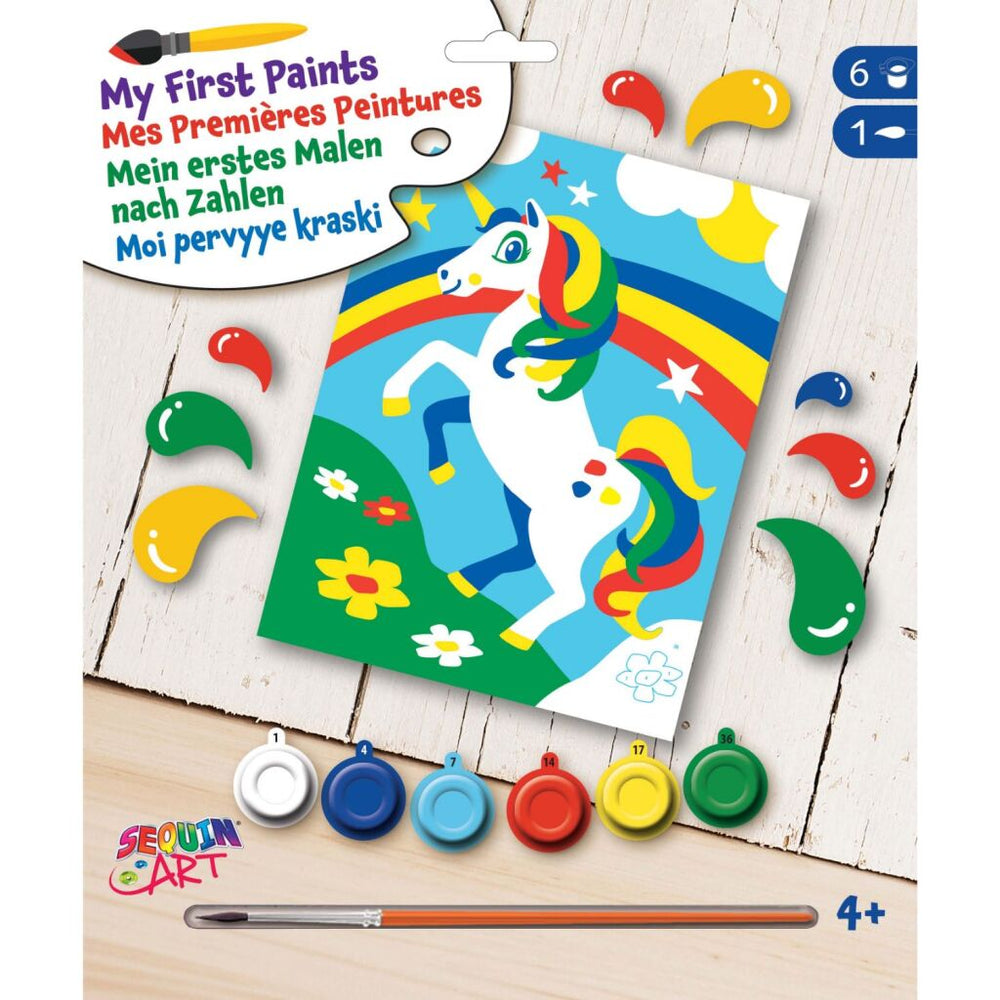 Pintura artística de lentejuelas por números unicornio