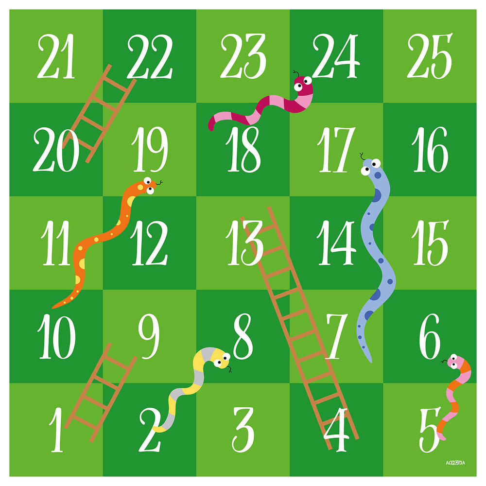 Achoka Play Rag Snakes and Ladders, 200x200cm