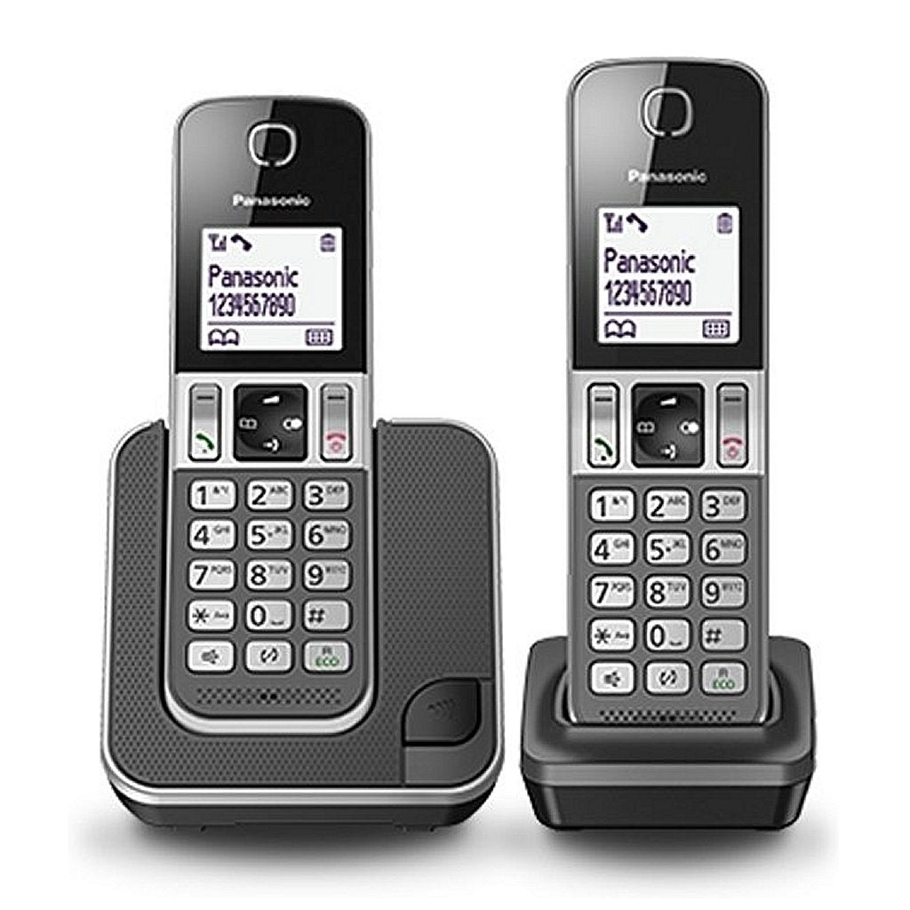Panasonic kx-tgd312nlg telephones 2 pieces black gray