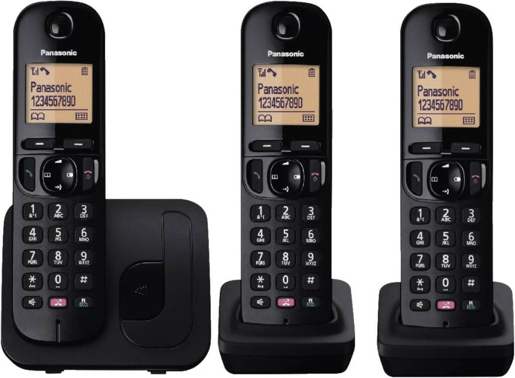 Panasonic kx-tgc253nlb telephone trio black