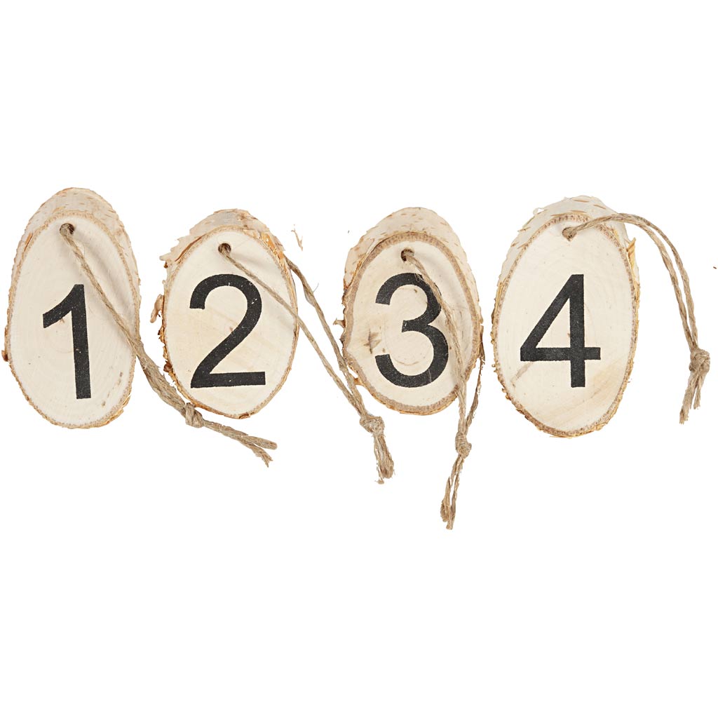 Creativ company wooden discs with Advent numbers, 4 pieces 1 box