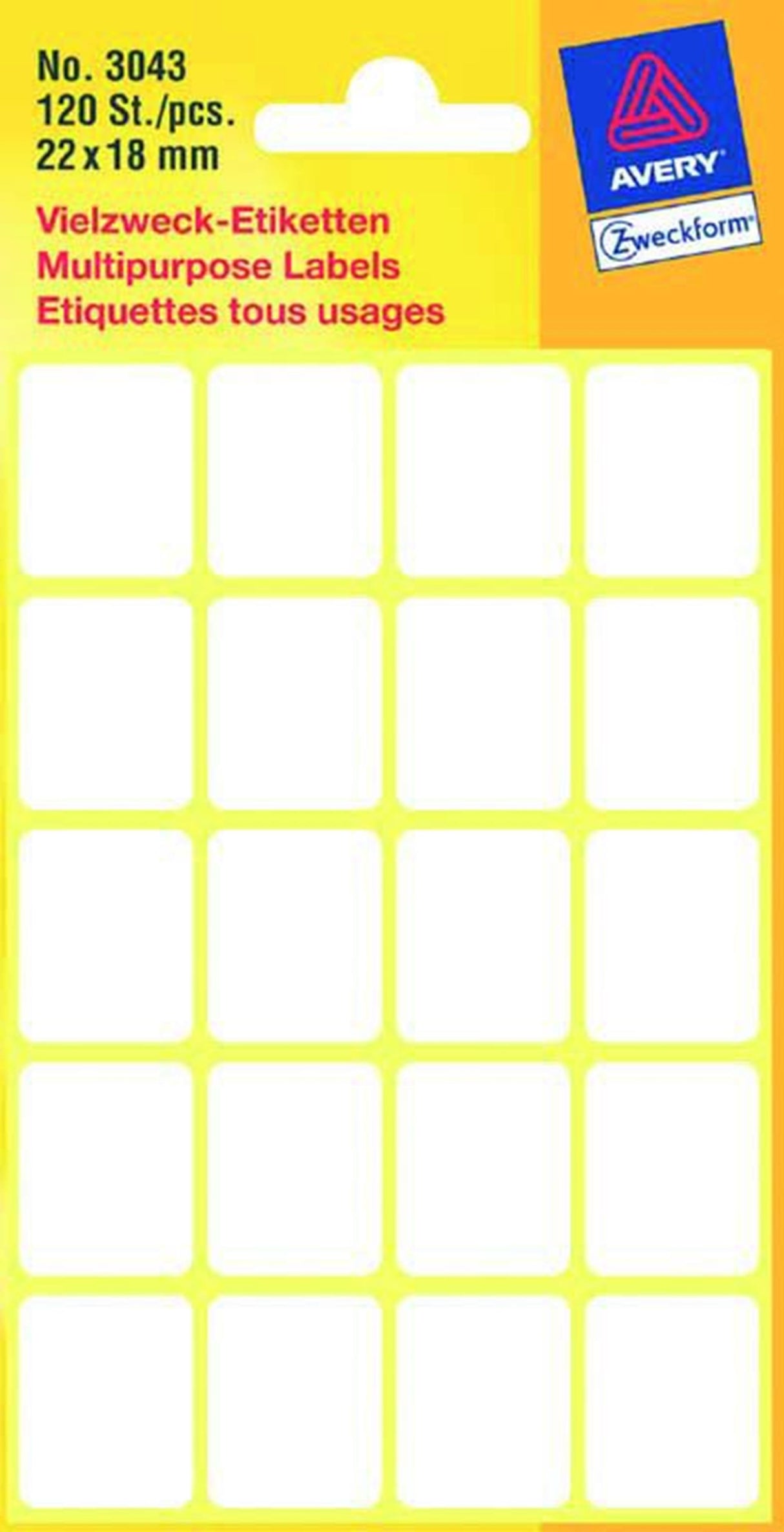 Kangaro etiket wit 32x23mm pak a 10 stuks