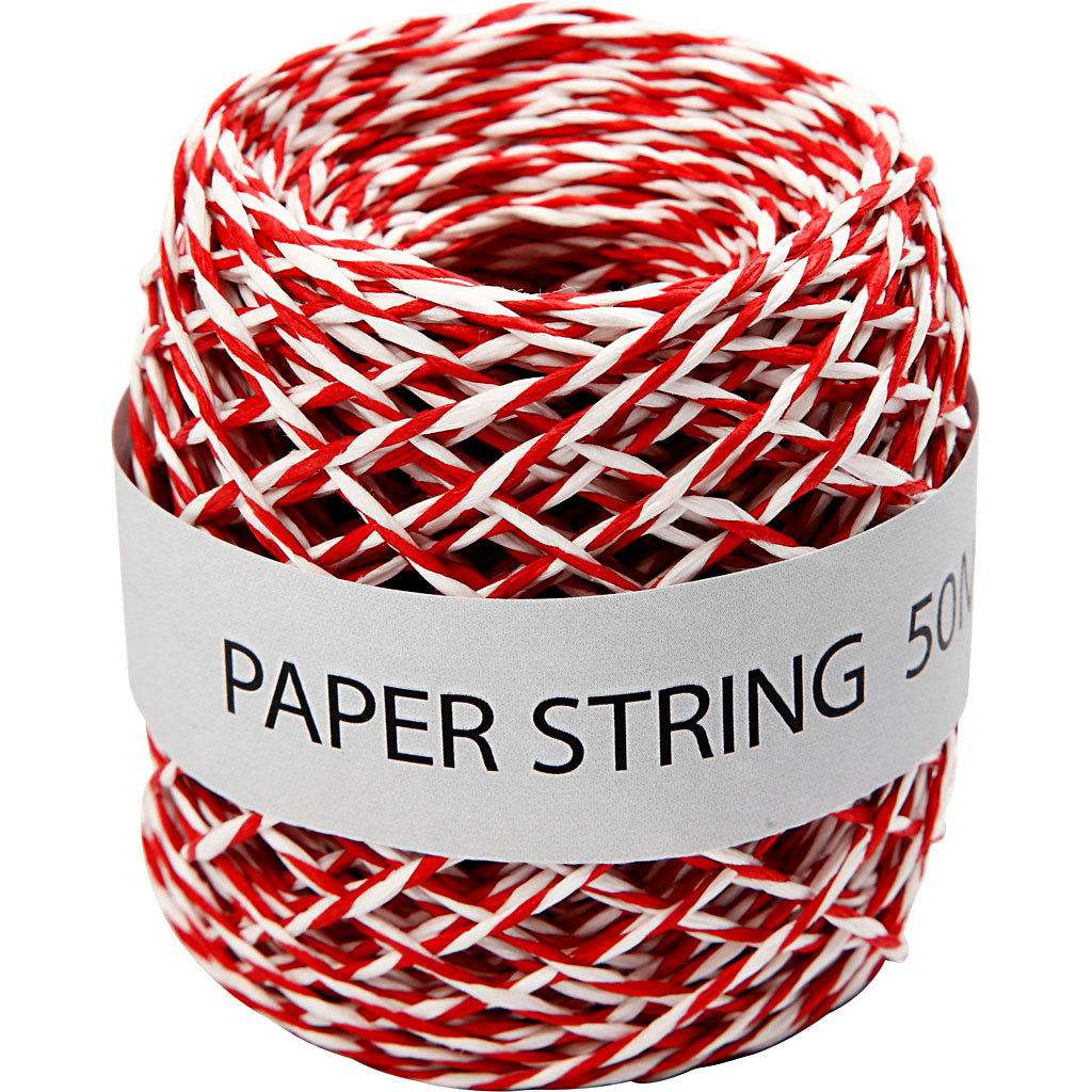Creativ company paper cord, thickness 1 mm, red and white, 50 m 1 roll