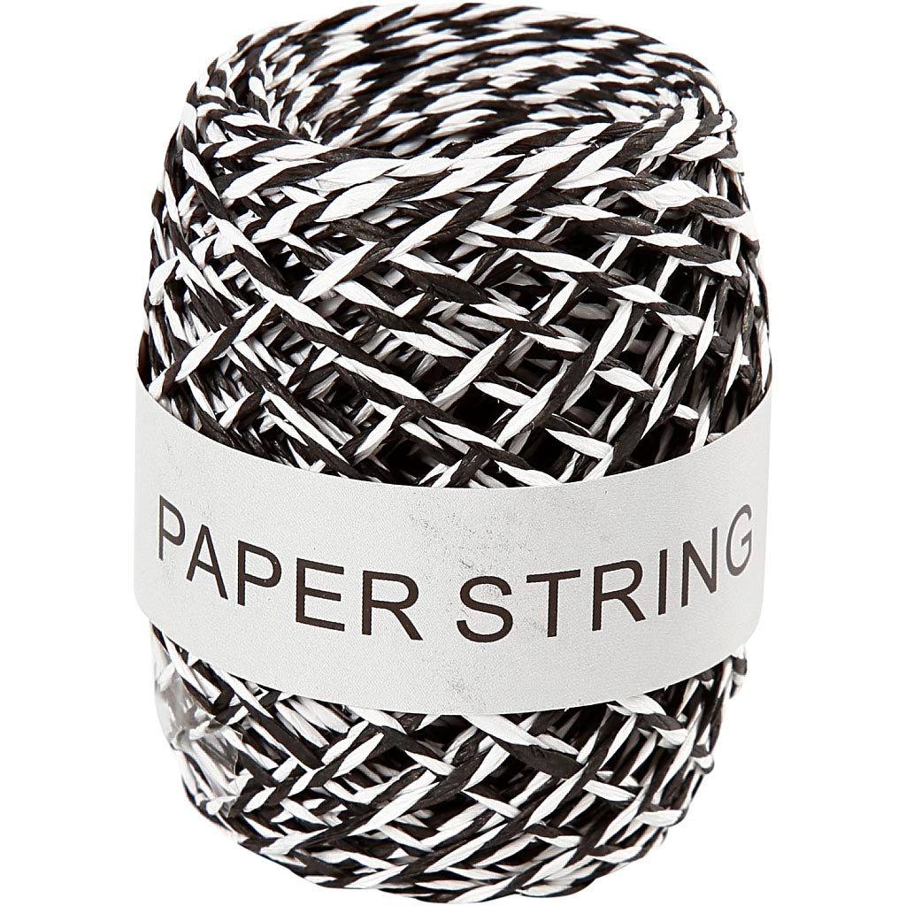 Creativ company paper cord, thickness 1 mm, black and white, 50 m 1 roll