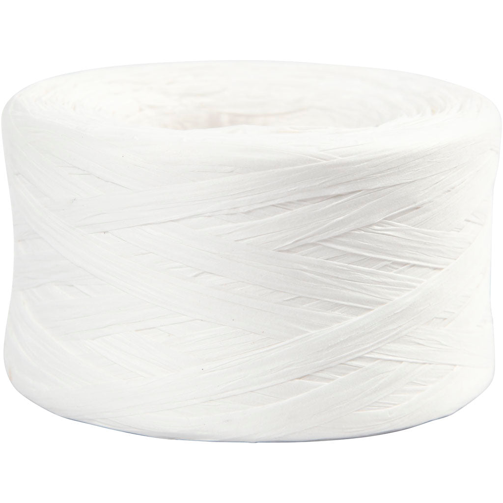 Creativ company paper raffia yarn, w: 7-8 mm, white, 100 m 1 roll