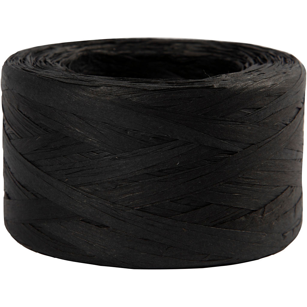 Creativ company paper raffia yarn, w: 7-8 mm, black, 100 m 1 roll