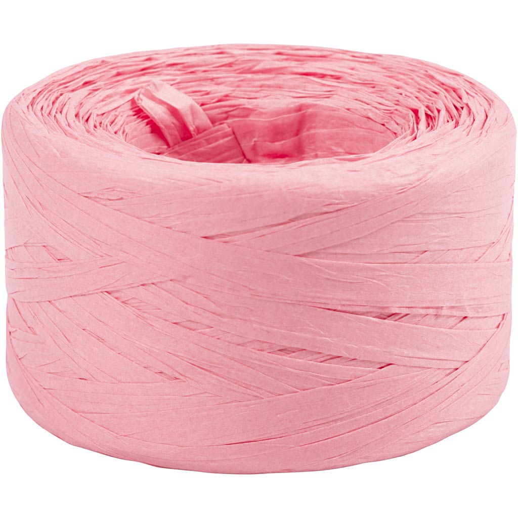 Creativ company paper raffia yarn, w: 7-8 mm, light pink, 100 m 1 roll
