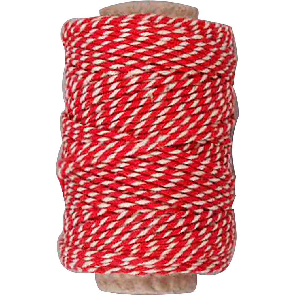Creativ company cotton cord, thickness 1.1 mm, red and white, 50 m 1 roll