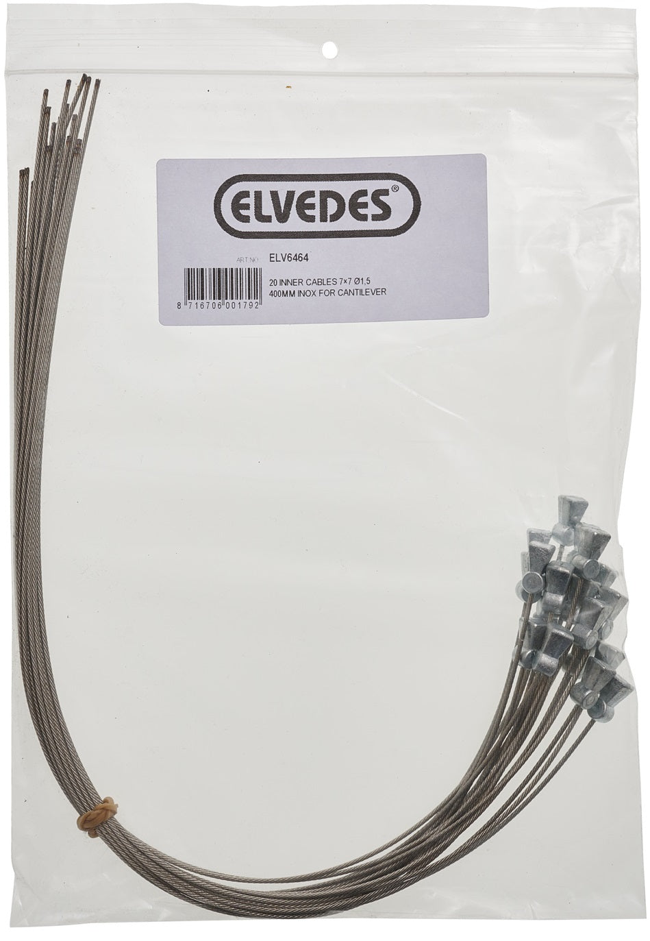 Elvedes stainless steel cantilever inner cable ø1.5 mm l=400mm (20 pieces in a bag)
