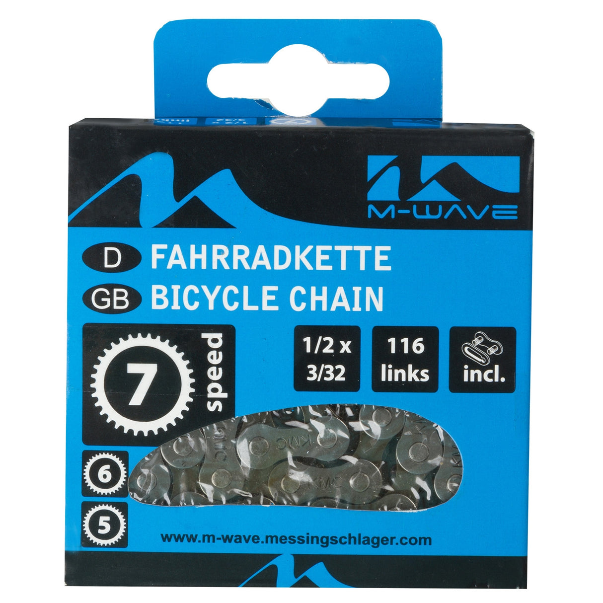 M-Wave M-wave chain kmc 5 6 7 speed 1 2x3 32 116 links blister