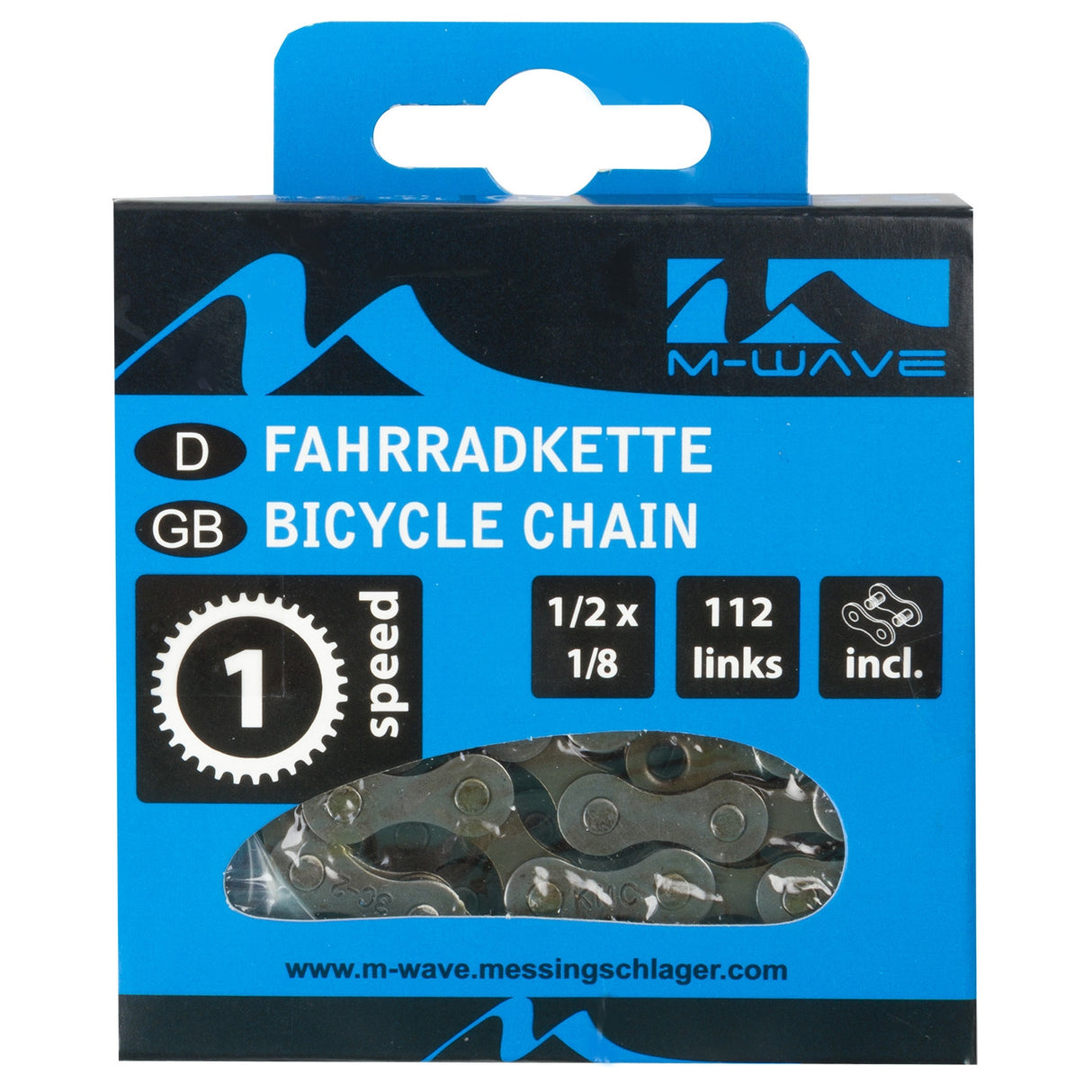 M-Wave Chain single speed, 1 2x1 8 112L gray brown (hanging packaging)