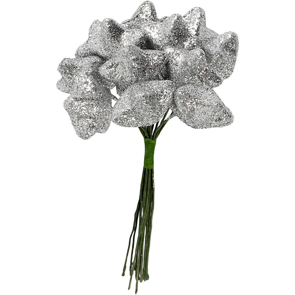 Creativ company art stars, d 25 mm, silver, 12 pieces 1 box