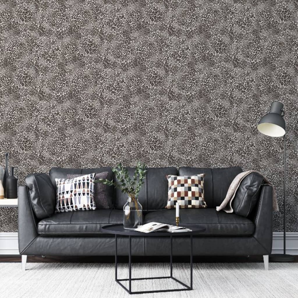 North Wall Wallpaper Leopard Print Black