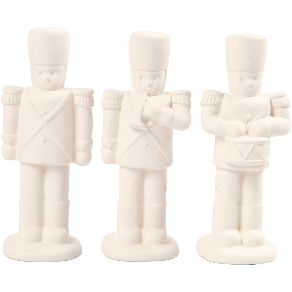 Creativ company nutcracker, h: 14 cm, white, 3 pieces 1 box