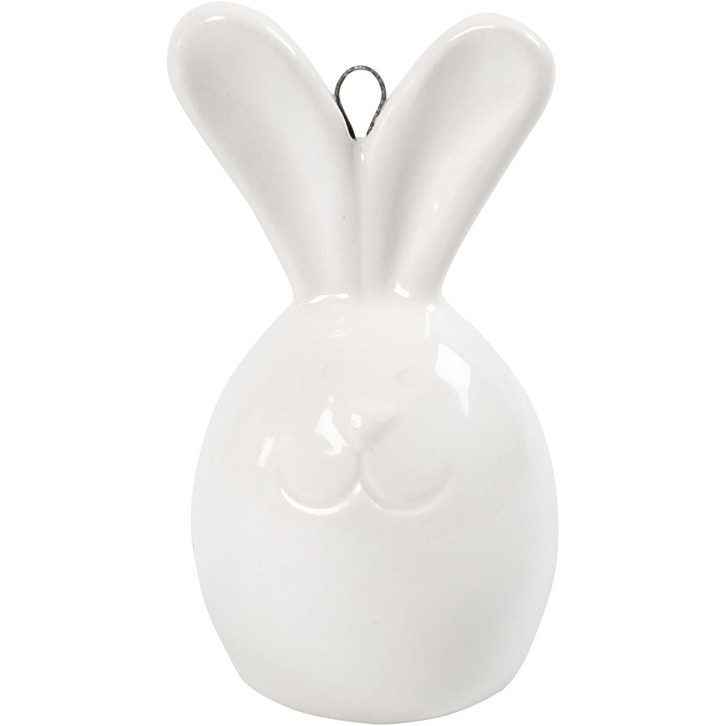 Creativ company rabbit, h: 6.7 cm, d: 3.6 cm, white, 1 box of 3