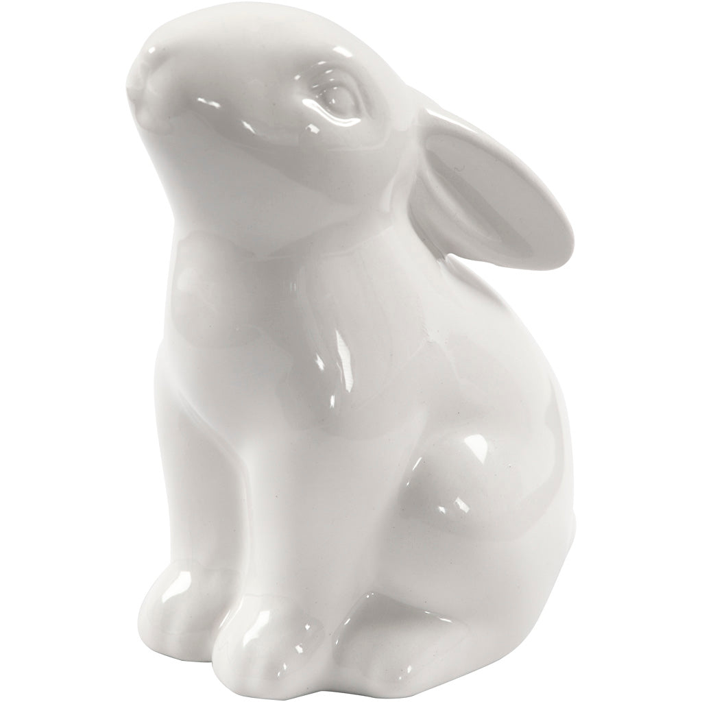 Creativ company rabbit, h: 9 cm, d: 5.5 cm, white, 12 pieces in a box