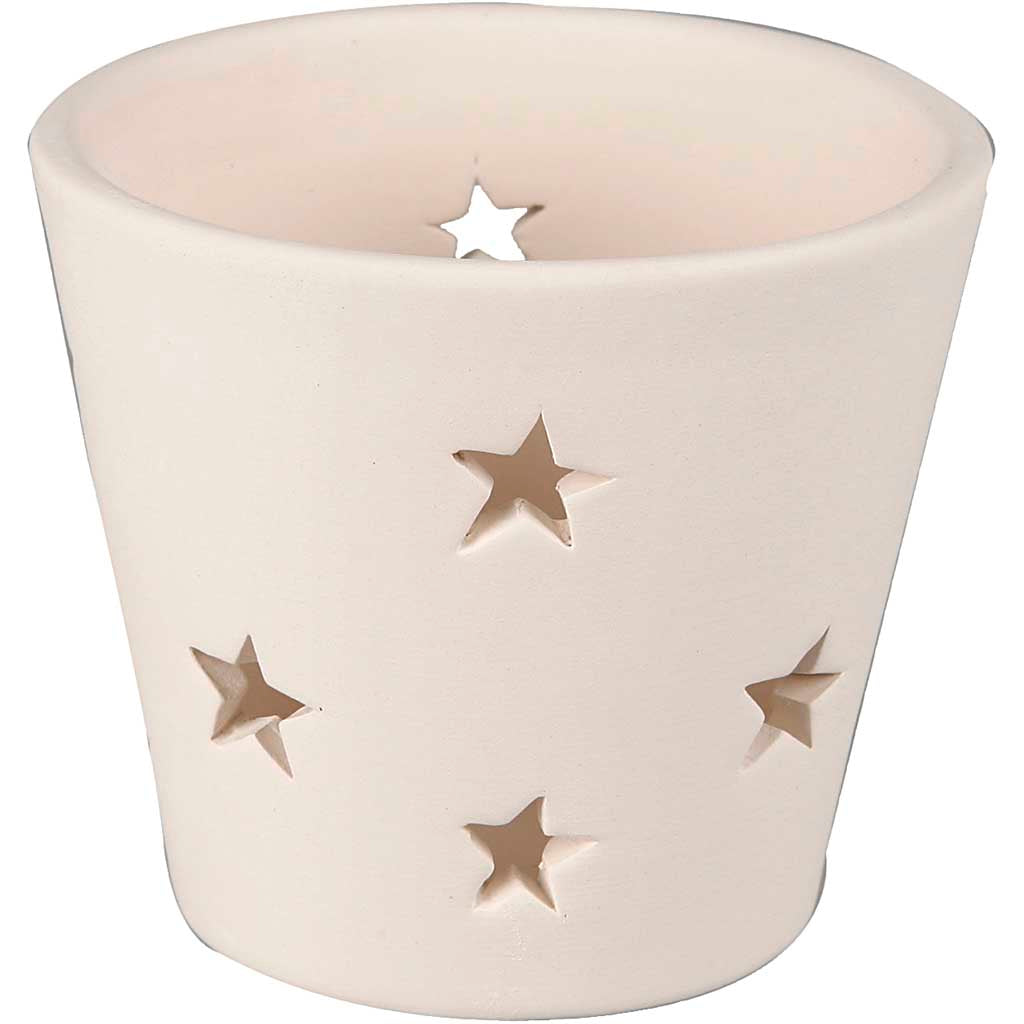 Creativ company tealight holder, height 6.5 cm, depth 7 cm, white, 12 pieces in a box
