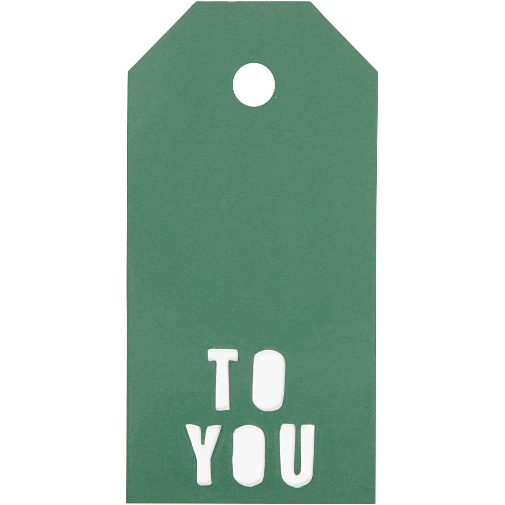Vivi Gade gift labels, to you, size 5x10 cm, 300 gr, green, 15 pieces 1 box