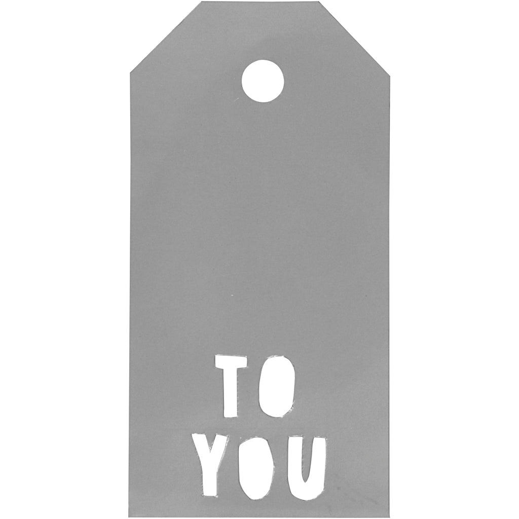 Vivi Gade gift labels, to you, size 5x10 cm, 300 g, silver, 15 pieces in a box