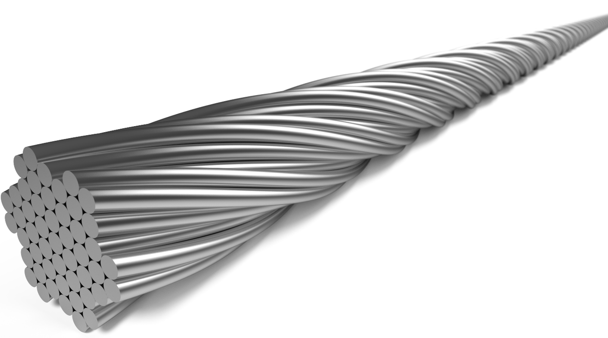 Elvedes linkin sisäkaapeli 2250 mm 7 x 7 lanka ruostumatonta terästä ø1,1 mm n-nippalla ø4,5 × 4,5 (laatikko 50 kpl) - hopea