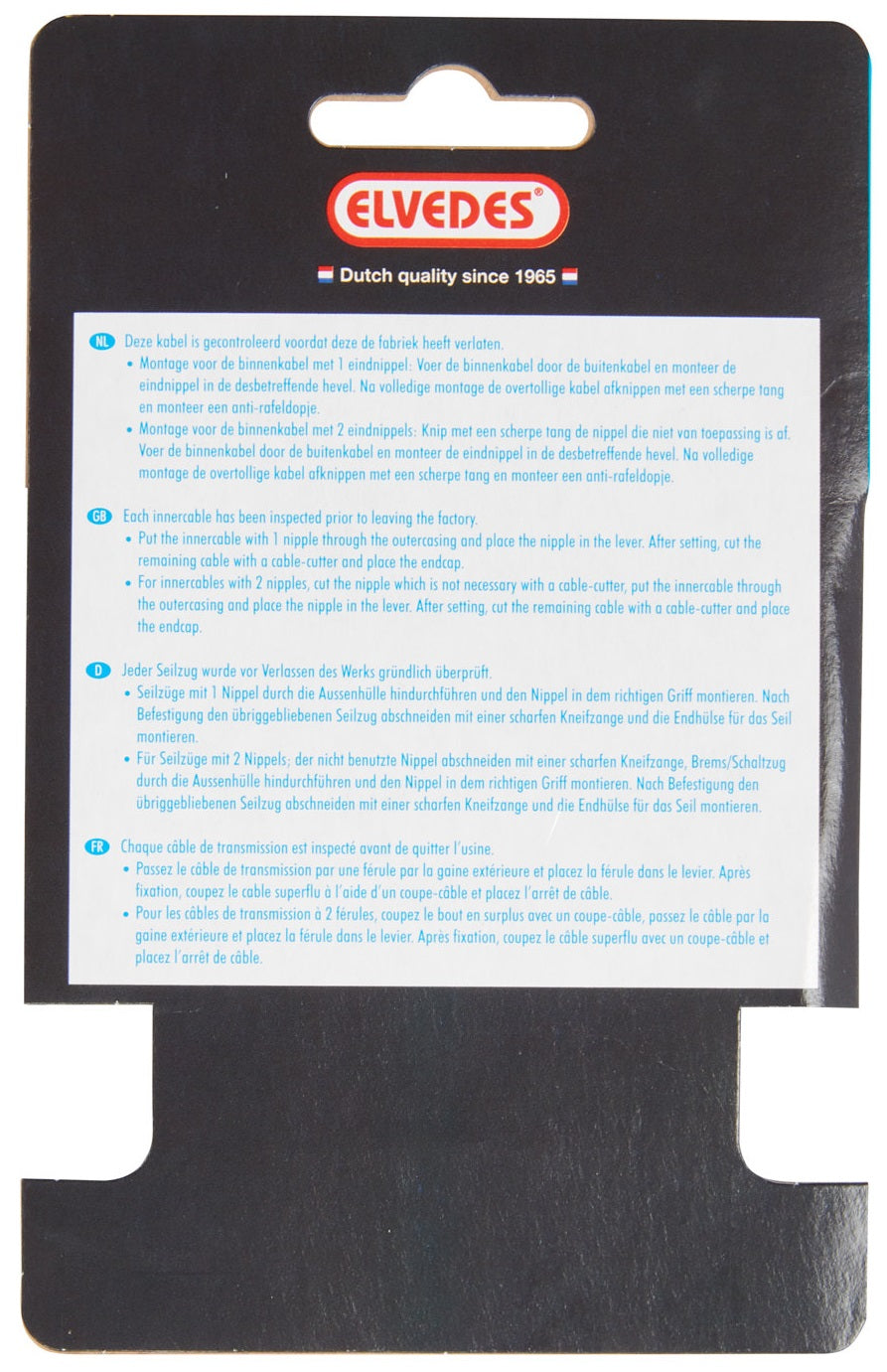 REM Binnenkabel Elvedes 2.000 mm 1 × 19 in acciaio inossidabile Ø1,5 mm con v-nipple Ø5,5 × 10