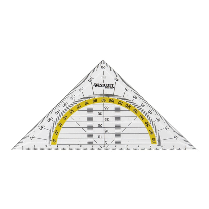Quantore set square westcott 140mm transparent