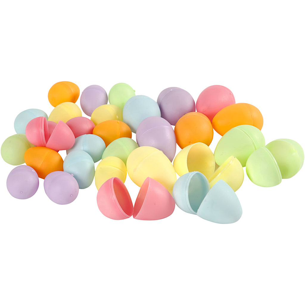 Creativ company eggs, h: 4,5+6 cm, d 3+4 cm, pastel colours, 180 pieces 1 box