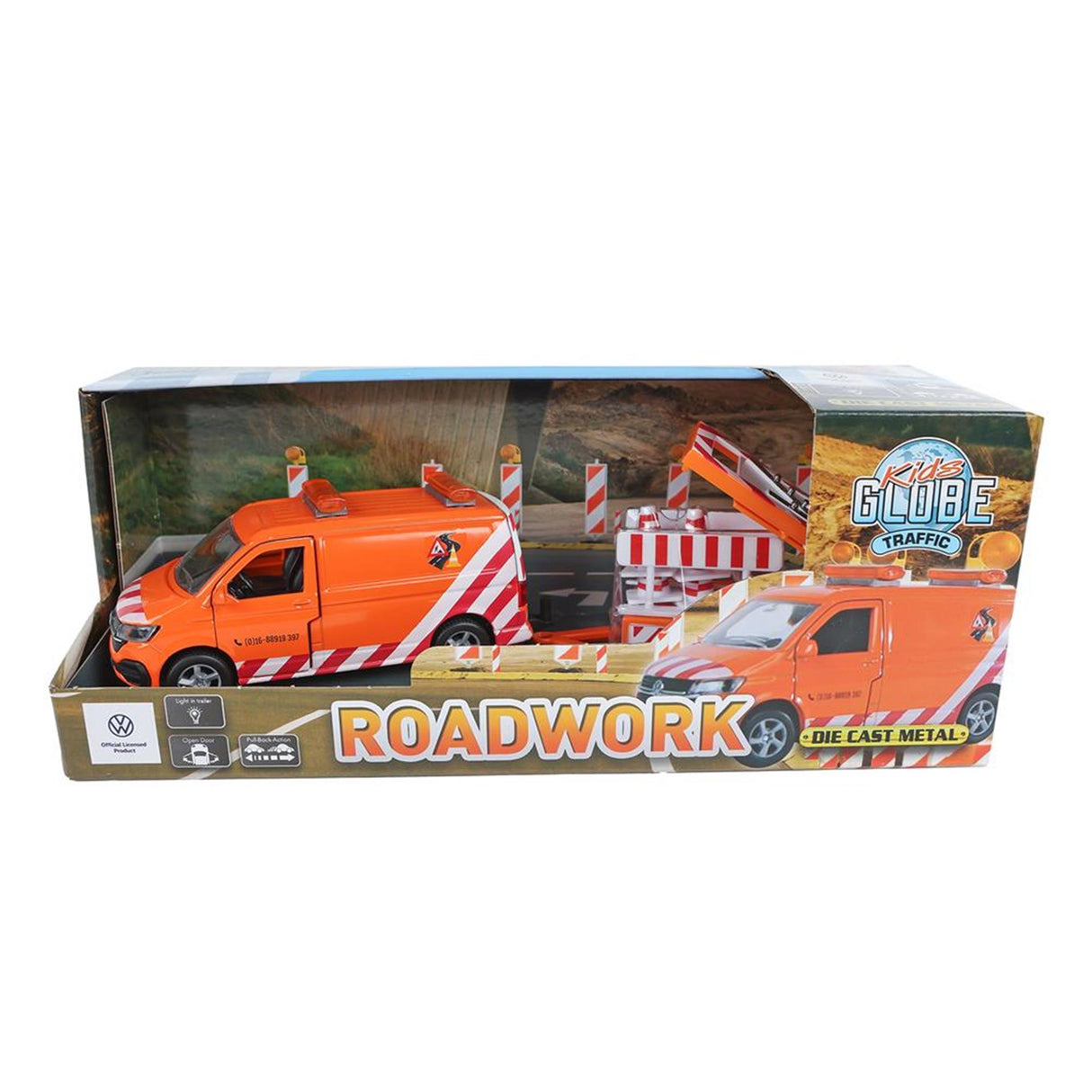 Kids globe vw transporter with arrow car and light die-cast