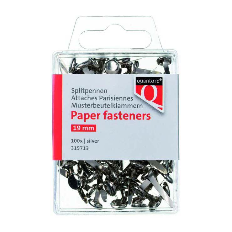 Quantore split pins silver 19mm, 100 pcs.