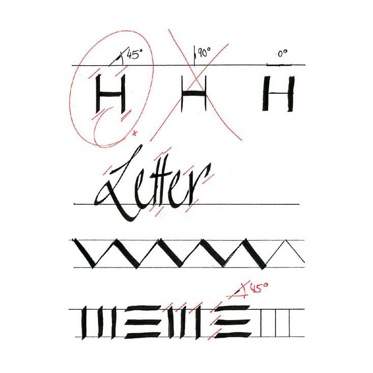 Quantore calligraphy pen black, 3-piece.