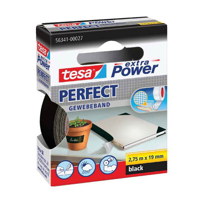 Quantore textile tape tesa extra power perfect black