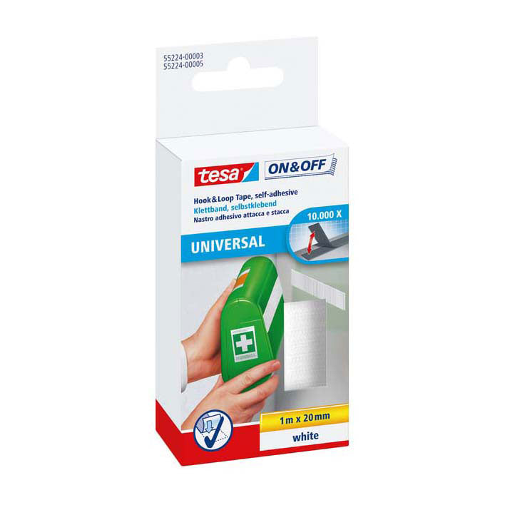 Quantore velcro tesa on off self-adhesive white