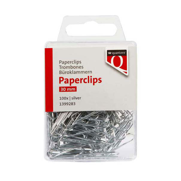 Quantore paperclip 30mm silver, 100 pcs.