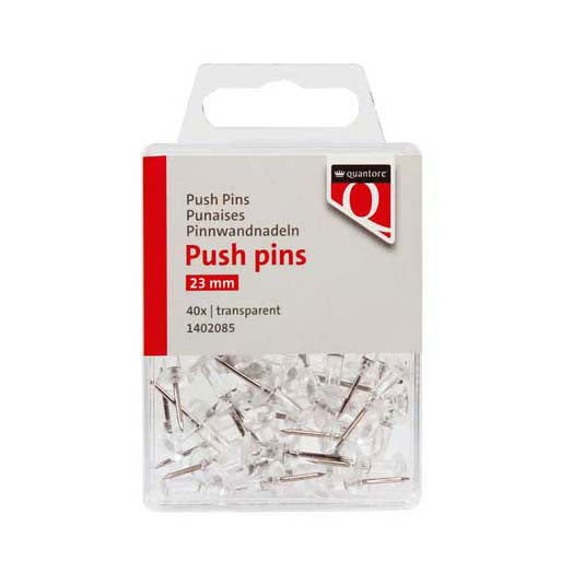 Quantore push pins transparent, 40 pcs.