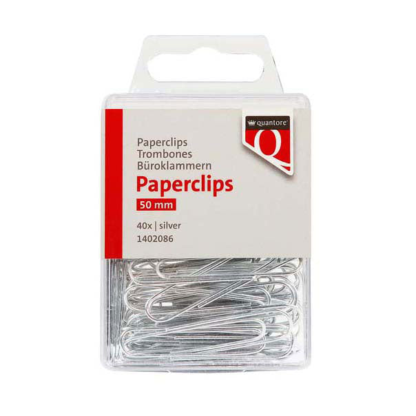 Quantore paperclip 50mm silver, 100 pcs.