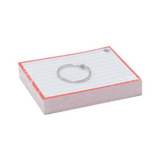 Quantore flashcards a7 red incl. clip ring 50 sheets
