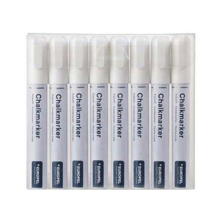 Quantore chalk marker europel white, 8 pcs.