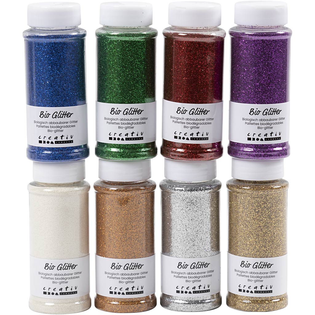 Creativ company bio sparkles, various colors, 8x140 ml 1 box