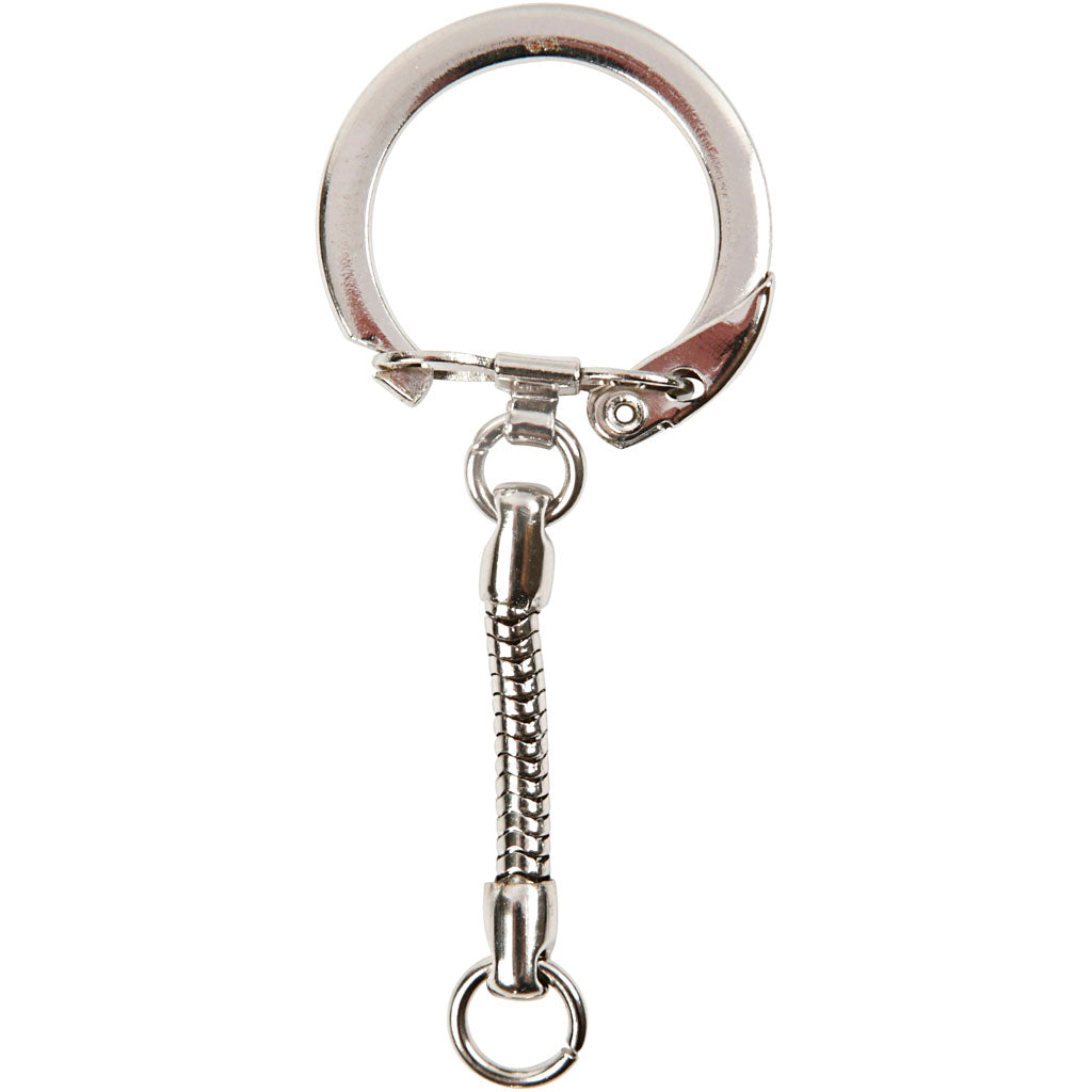 Creativ company key ring with chain, l: 6 cm, d 2.3 cm, 5 pieces 1 box