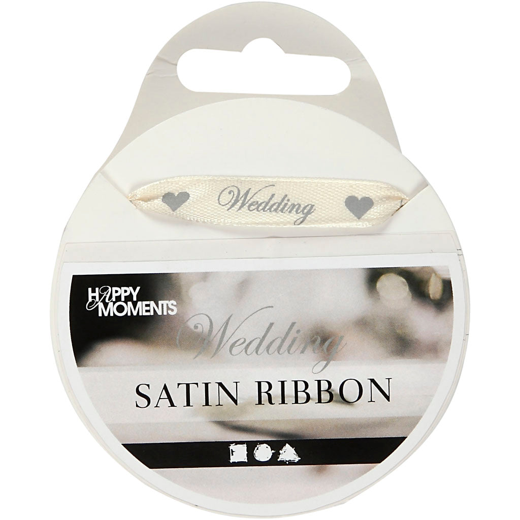 Creativ company satin ribbon, w: 10 mm, off-white, 8 m 1 roll