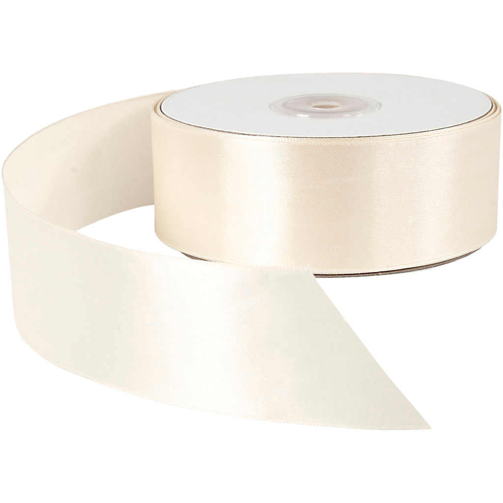 Creativ company satin ribbon, w: 38 mm, cream, 50 m 1 roll