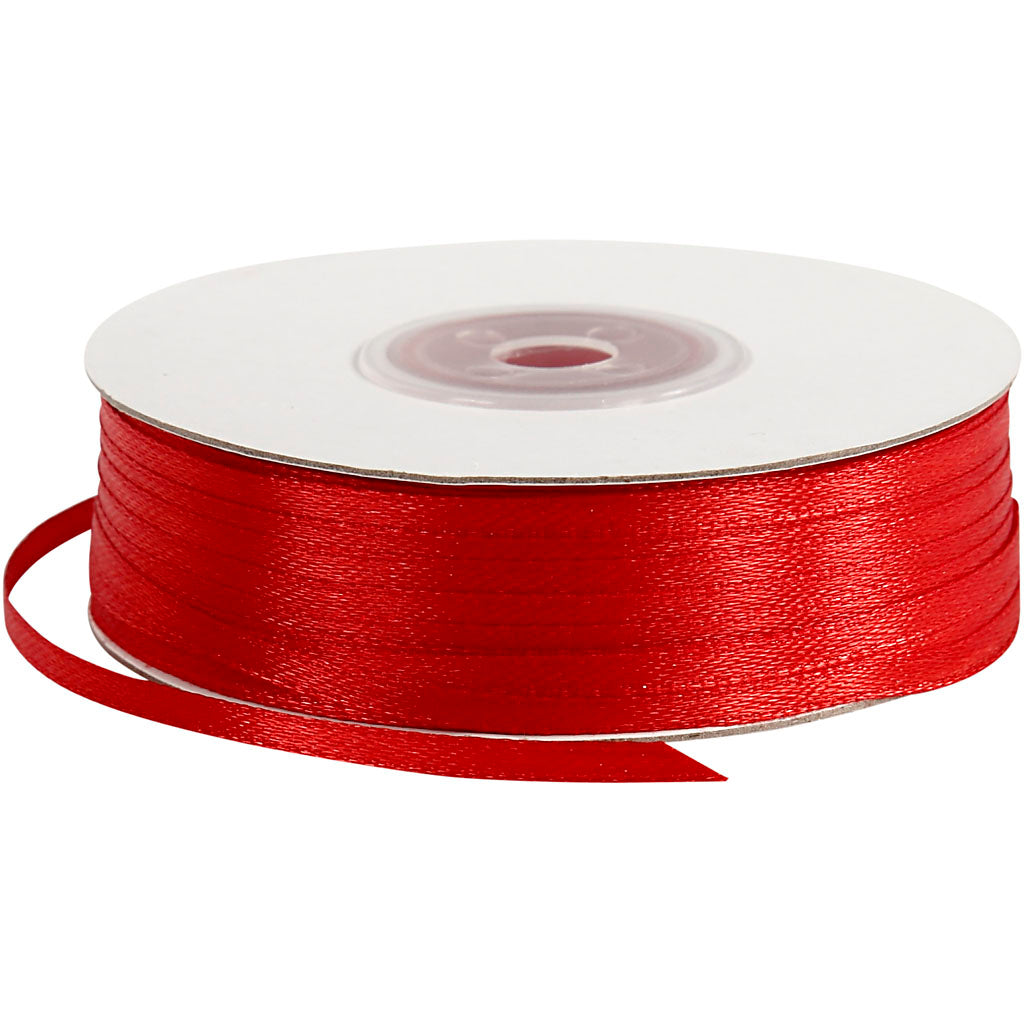 Creativ company satin ribbon, w: 3 mm, red, 100 m 1 roll