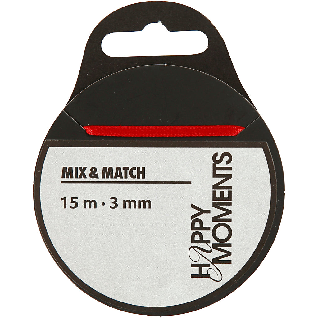 Creativ company satin ribbon, w: 3 mm, red, 15 m 1 roll